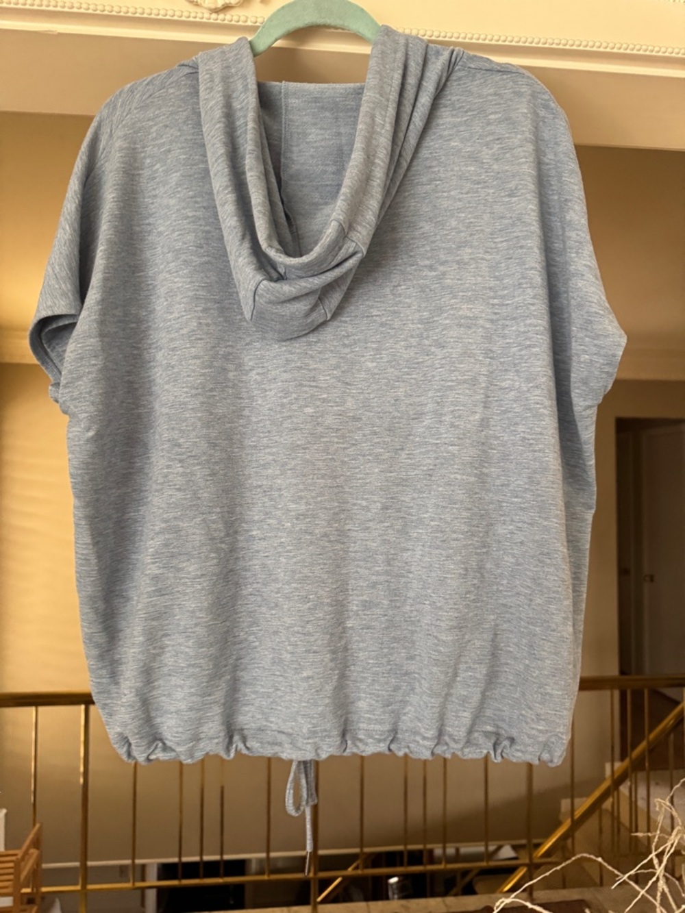 Cable & Gauge Heathered Light Blue Hoodie and drawstring - Picture 4 of 6